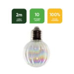 2m Solar Iridescent LED Bulb String Lights (10 Piece) (Outer Ctn Qty: 12)