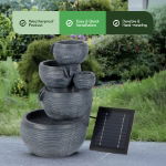 Solar Cascading Fountain Water Feature With Battery Back-up (Outer Carton: 1)