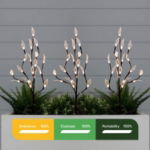 Pack of 3 60 White LED Solar Tree Lights (Outer Ctn Qty: 12)