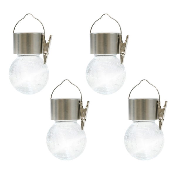 Pack of 4 Solar Hanging Crackle Balls (Outer Ctn Qty: 12)