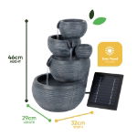 Solar Cascading Fountain Water Feature With Battery Back-up (Outer Carton: 1)