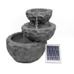 Solar-Powered Water Feature - Three-Tiered Rock (Outer Ctn Qty: 1)