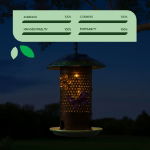 Hanging Bird Feeder With Solar LED (Outer Ctn Qty: 8)
