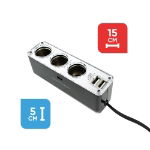 12V Triple Socket with Twin USB (Carton Qty: 10)