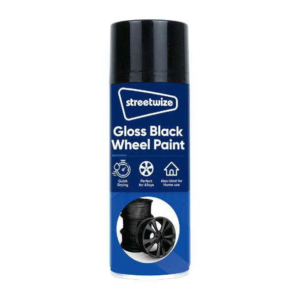 Black Gloss Wheel Spray Paint– 400ml (PDQ of 6)