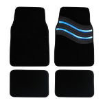 Wave Combination Carpet Car Mat Set - Blue