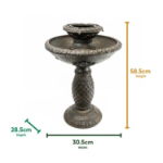 Solar Imperial Bird Bath Fountain w/ Battery Back-Up (Box Qty: 1)