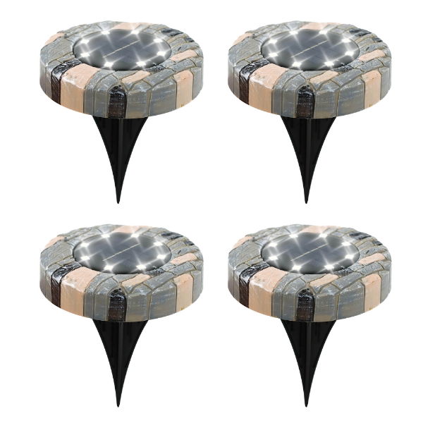 Solar Stone Effect Deck Light (Pack of 4)
