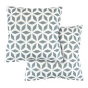 Grey/White Geometric Print Scatter Cushion Pair