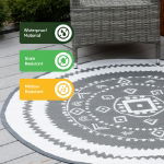 Vanguard Round Outdoor Rug (Grey/White) 150cm (Outer Ctn Qty: 20)