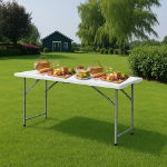 Blow Moulded Folding Table 122cm (L) x 60cm (W) x 48 to 74cm (H) (Box Qty: 1)