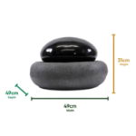 Solar-Powered Black Pebble Water Fountain