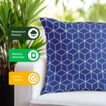 Outdoor Pair Of Scatter Cushions - Blue Cube (Outer Ctn Qty: 18)