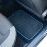 4 Piece Black Carpet Mat Set with Blue Binding (Box Qty: 12)