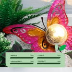 Solar Metal Sunset Butterfly With LED Crackle Ball (Outer Ctn Qty: 4)