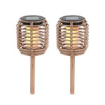 Solar Rattan Effect Stake Light (Pack of 2) 