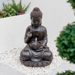 Solar Water Feature - Meditating Buddha With Bowl