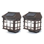 Lantern-Style Solar Fence Lights (Pack of 2)