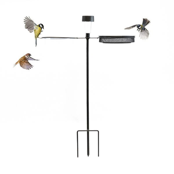 Freestanding Bird Feeder With Solar LED (Outer Ctn  Qty: 4)