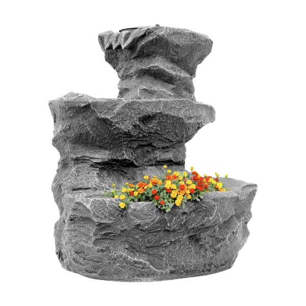 Solar Powered Water Feature - Rock Planter (Outer Carton Qty: 1)