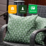 Outdoor Pair Of Scatter Cushions - Green Cube (Outer Ctn Qty: 18)