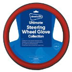 Ultimate Steering Wheel Glove - Black/Red Sports Grip (Outer Ctn Qty: 12)