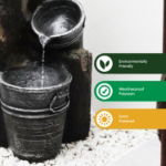 Solar Cascading Woodland Water Feature W/ Battery Back-Up