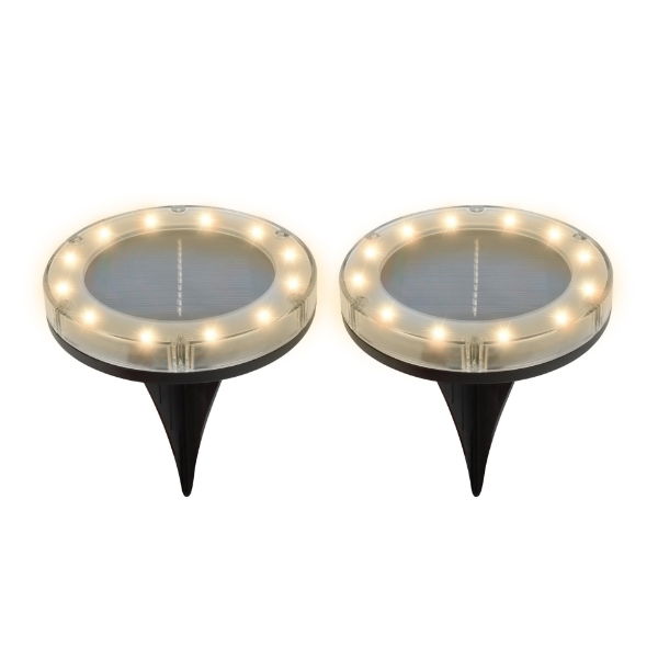 Solar Deck Lights (Pack of 2) (White)