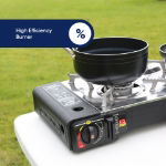 Double burner portable gas stove.