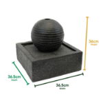 Solar-Powered Black Granite-Finish Water Feature