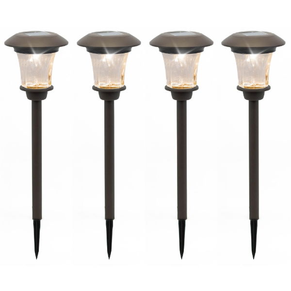 Solar Metal Pathway Stake Lights (Pack of 4)