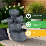 Solar Cascading Fountain Water Feature With Battery Back-up (Outer Carton: 1)