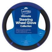 Ultimate Steering Wheel Glove - Soft Grip - Black/Blue (Box Qty: 25)