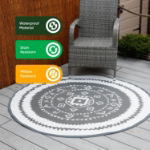 Vanguard Round Outdoor Rug (Grey/White) 150cm (Outer Ctn Qty: 20)