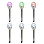 (Pack Of 6) 8cm Crackle Glass Ball Stake Solar LED Light (Outer Ctn Qty: 24)