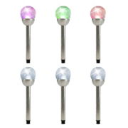 (Pack Of 6) 8cm Crackle Glass Ball Stake Solar LED Light (Outer Ctn Qty: 24)