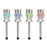 Pack of 4 Solar Round Crystal Stake Lights (Outer Ctn Qty: 12)