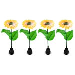 Solar Sunflower Stake Lights (Pack of 4) (Outer Ctn Qty: 12)