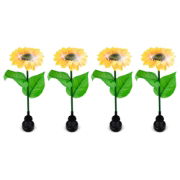 Solar Sunflower Stake Lights (Pack of 4) (Outer Ctn Qty: 12)