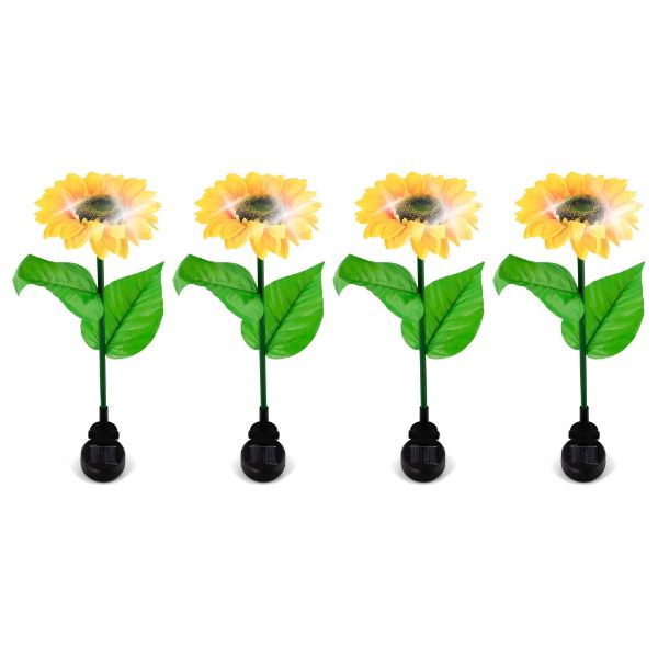 Solar Sunflower Stake Lights (Pack of 4) (Outer Ctn Qty: 12)