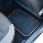 4 Piece Black Carpet Mat Set with Red Piping (Box Qty: 12)