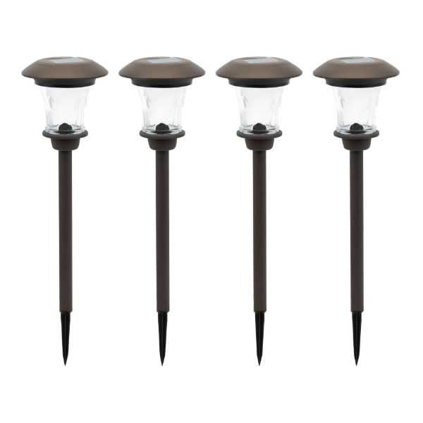 Solar Metal Pathway Stake Lights (Pack of 4)