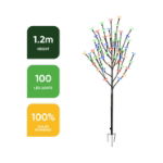 120cm Solar-powered Cherry Flower Stake Tree Lights (Outer Ctn Qty: 10)