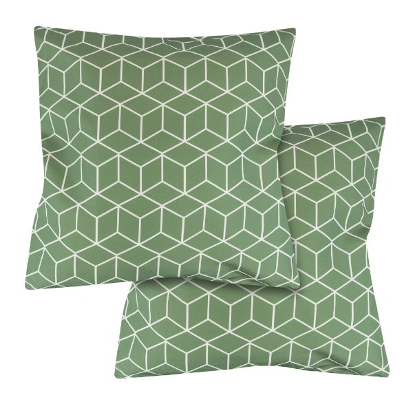 Outdoor Pair Of Scatter Cushions - Green Cube (Outer Ctn Qty: 18)