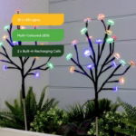 Set of 2 Solar Flower Tree Stake Lights (Outer Ctn Qty:24)