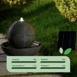 Solar Ball Water Feature With Battery Back-up (Outer Carton: 1)