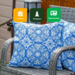 Outdoor Pair Of Scatter Cushions - Jacquard Blue (Outer Ctn Qty: 18)