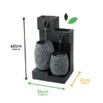Solar Water Feature Vase with Battery Back-up (Outer Carton: 1)