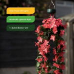 Solar Hanging Primrose Flower Lights - Pink (30 LED) (Outer Ctn Qty: 12)