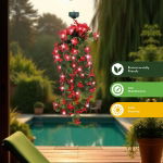 Solar Hanging Primrose Flower Lights - Pink (30 LED) (Outer Ctn Qty: 12)